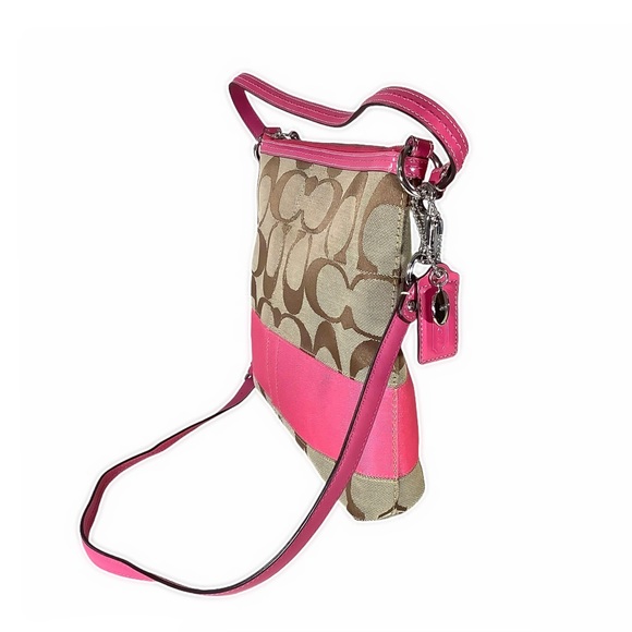 πHPππLIKE π VINTAGE COACH Crossbody Bag w/Pink - Picture 3 of 9